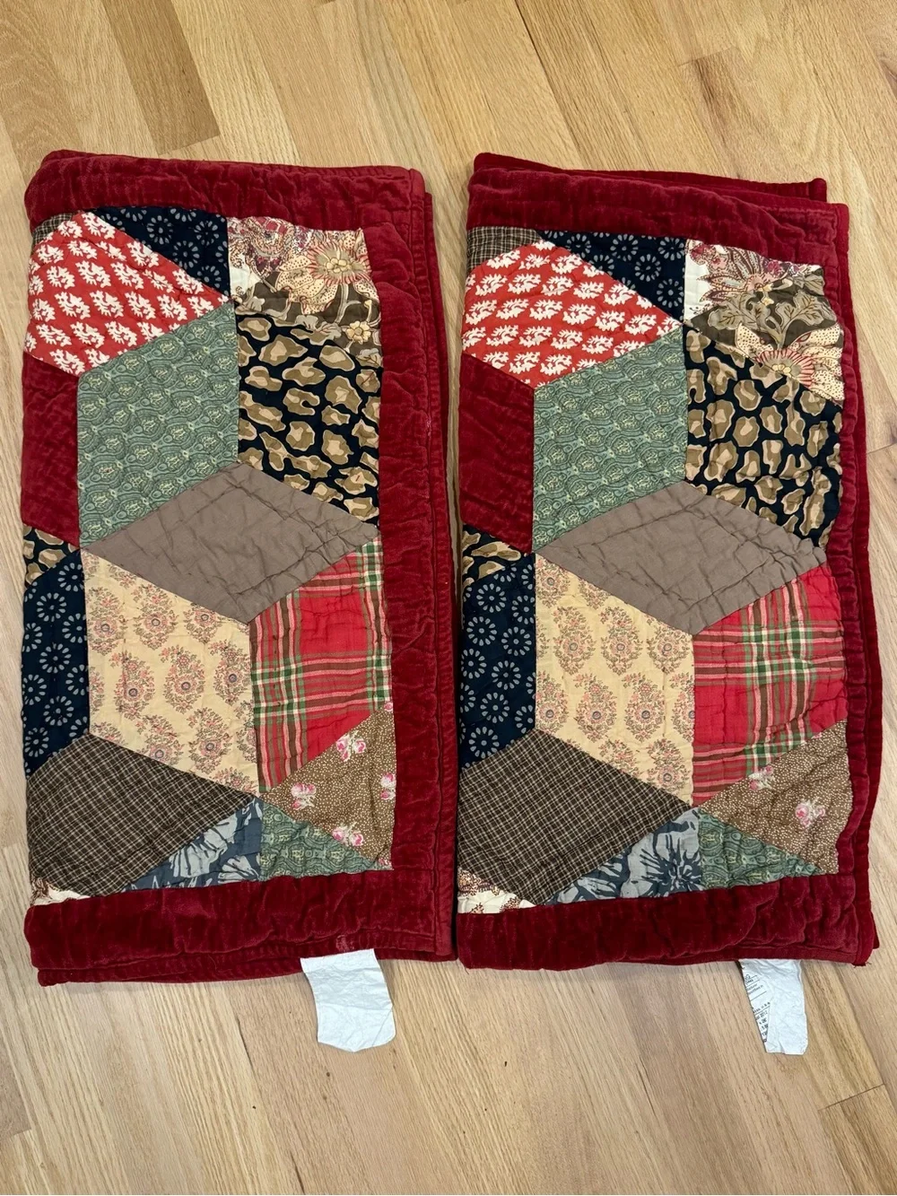 RARE ~ Pottery Barn Patchwork Bandana 2/ Quilt Shams